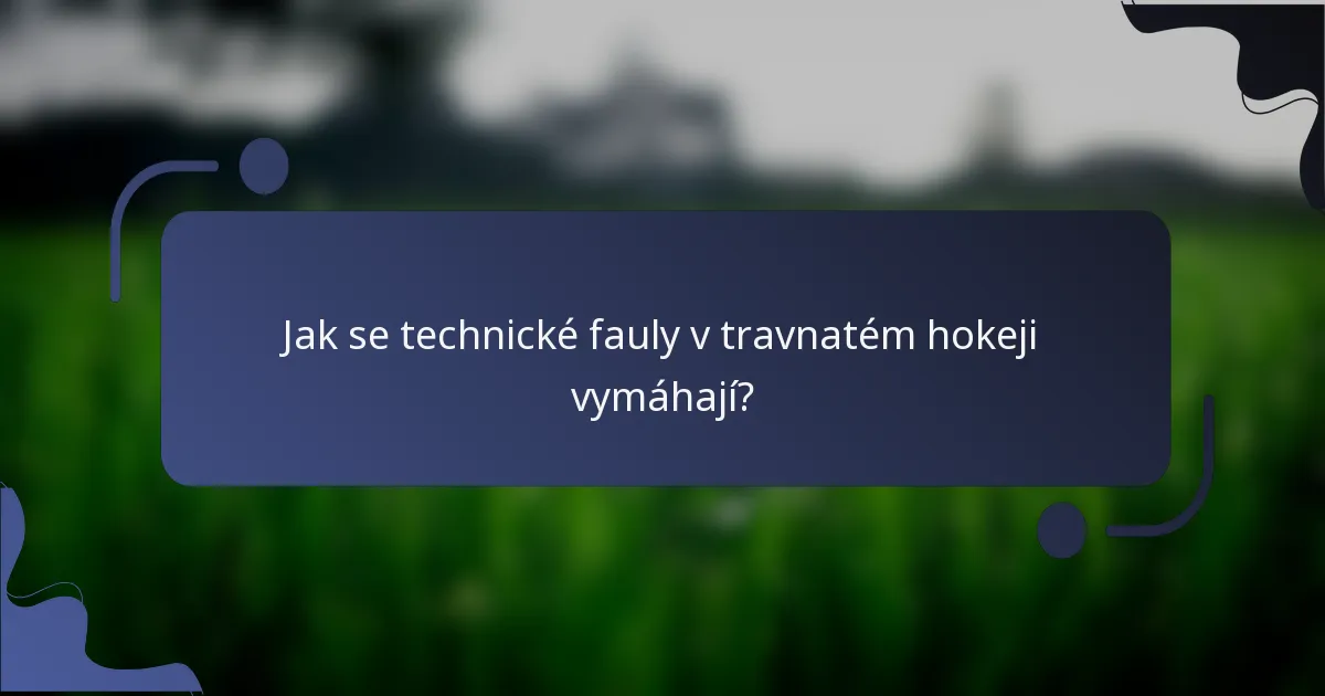 Jak se technické fauly v travnatém hokeji vymáhají?