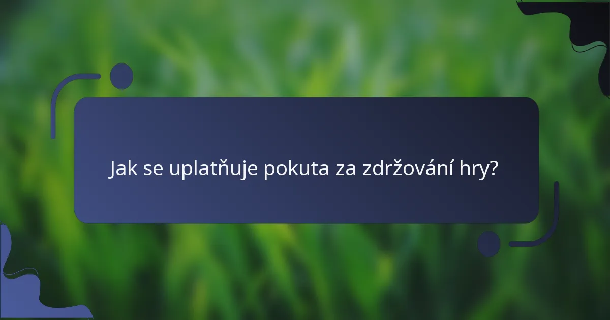 Jak se uplatňuje pokuta za zdržování hry?