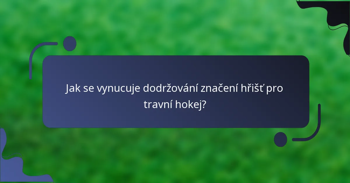 Jak se vynucuje dodržování značení hřišť pro travní hokej?