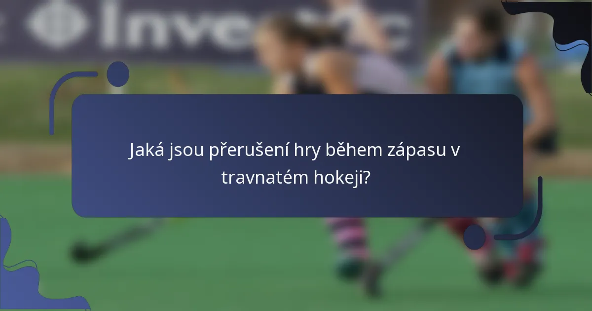 Jaká jsou přerušení hry během zápasu v travnatém hokeji?