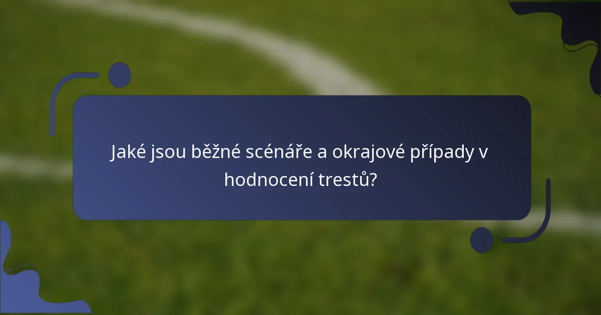Jaké jsou běžné scénáře a okrajové případy v hodnocení trestů?