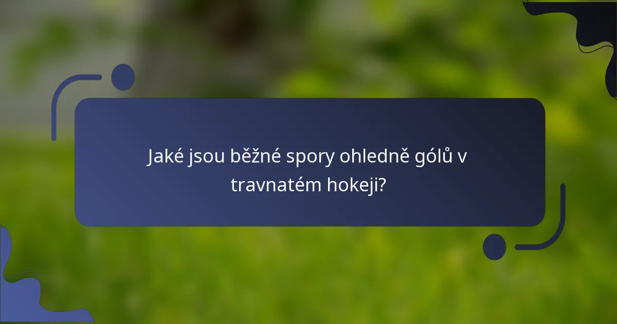 Jaké jsou běžné spory ohledně gólů v travnatém hokeji?