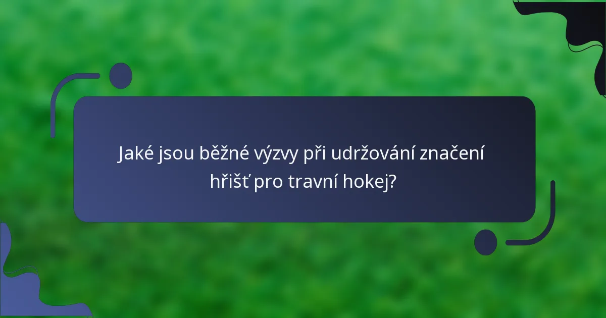 Jaké jsou běžné výzvy při udržování značení hřišť pro travní hokej?
