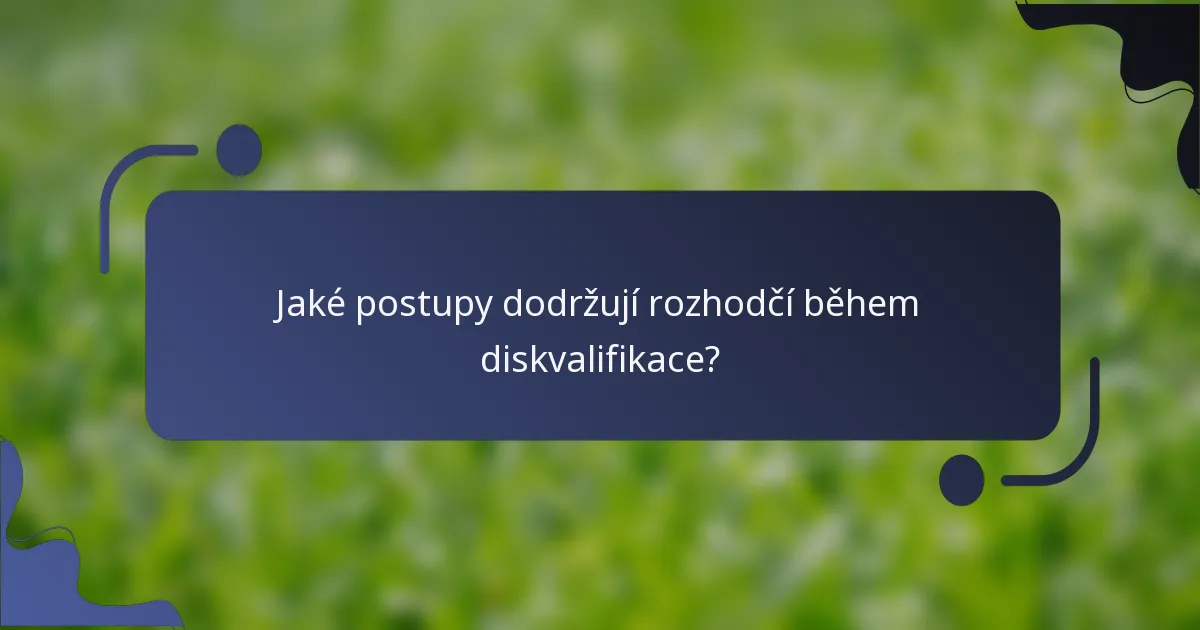 Jaké postupy dodržují rozhodčí během diskvalifikace?