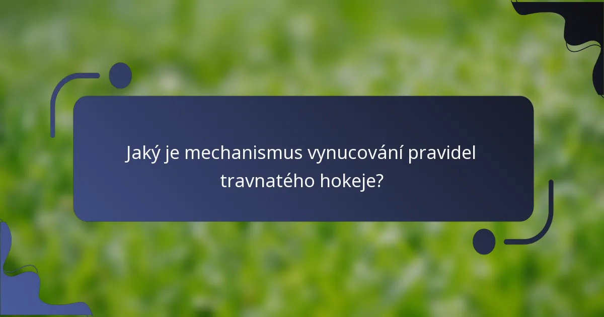 Jaký je mechanismus vynucování pravidel travnatého hokeje?